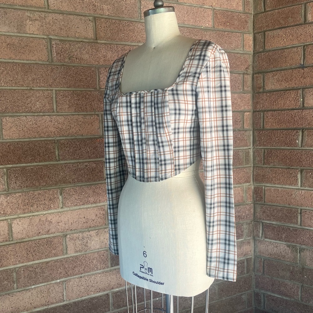 Missguided Plaid Corset Top